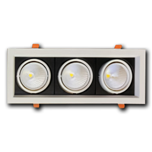 Đèn âm trần lõm cao cấp VMT hộp ba 3x12W vỏ trắng đen - 3 chế độ màu