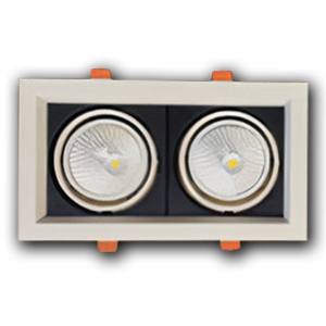 Đèn âm trần lõm cao cấp VMT hộp đôi 2x12W vỏ trắng đen