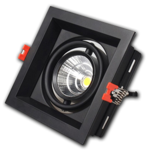 Đèn âm trần lõm cao cấp VMT hộp đơn 12W vỏ đen - 3 chế độ màu