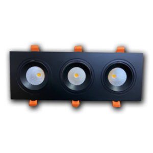 Đèn âm trần phẳng plus VMT hộp ba 3x12W vỏ đen - 3 chế độ màu