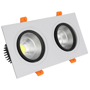 ĐÈN ÂM TRẦN PHẲNG VMT HỘP ĐÔI 2X7W - VỎ TRẮNG ĐEN