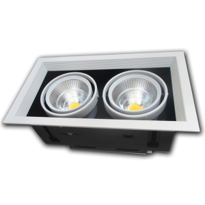 Đèn âm trần VMT hộp đôi cao cấp 2x12W vỏ trắng đen