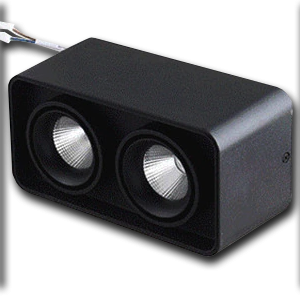 Đèn bơ nổi nhôm đúc VMT Luxury hộp đôi 2x7W vỏ đen